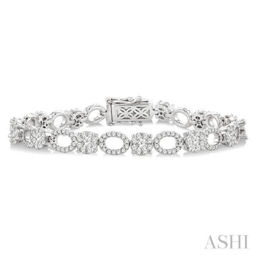 3 1/3 Ctw Lovebright Round Cut Diamond Bracelet in 14K White Gold